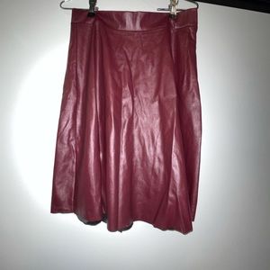 Red leather skirt- one size (small/medium)